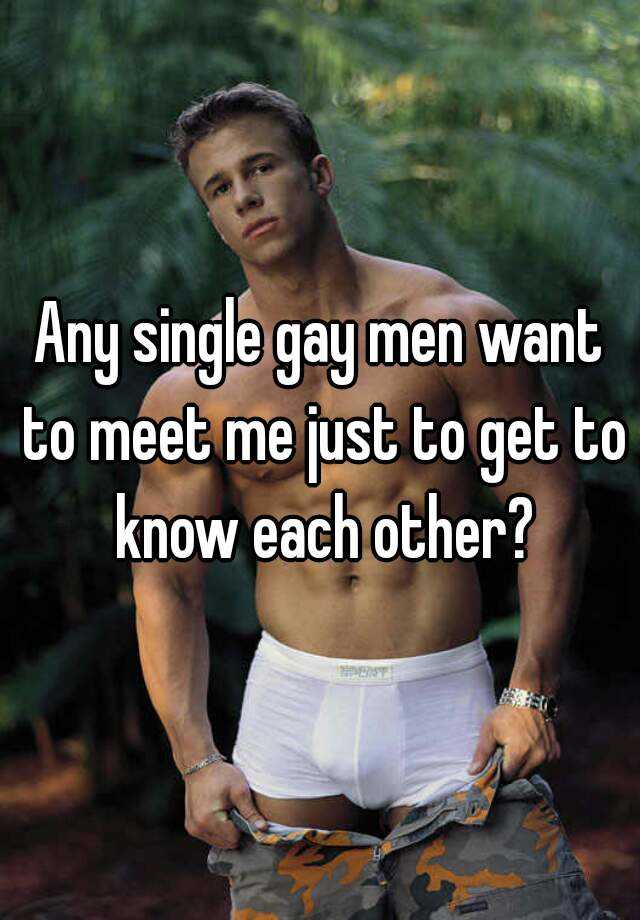 i want to meet a gay man